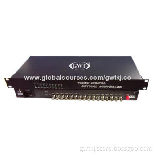 16 channel video + audio optical transmitter and receiver